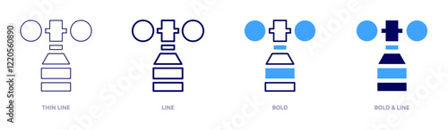 Wind sensor icon in 4 different styles. Thin Line, Line, Bold, and Bold Line. Duotone style. Editable stroke