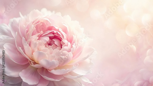 Fototapeta Naklejka Na Ścianę i Meble -  Soft Pink Peony Flower Background with Gentle Petals , pink peonies