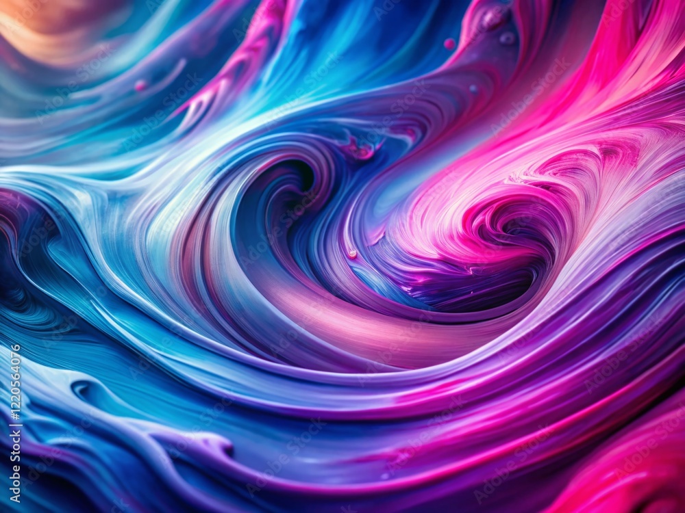 Fototapeta premium Abstract Pink Purple Blue Fluid Wave Background Macro Photography Stock Photo