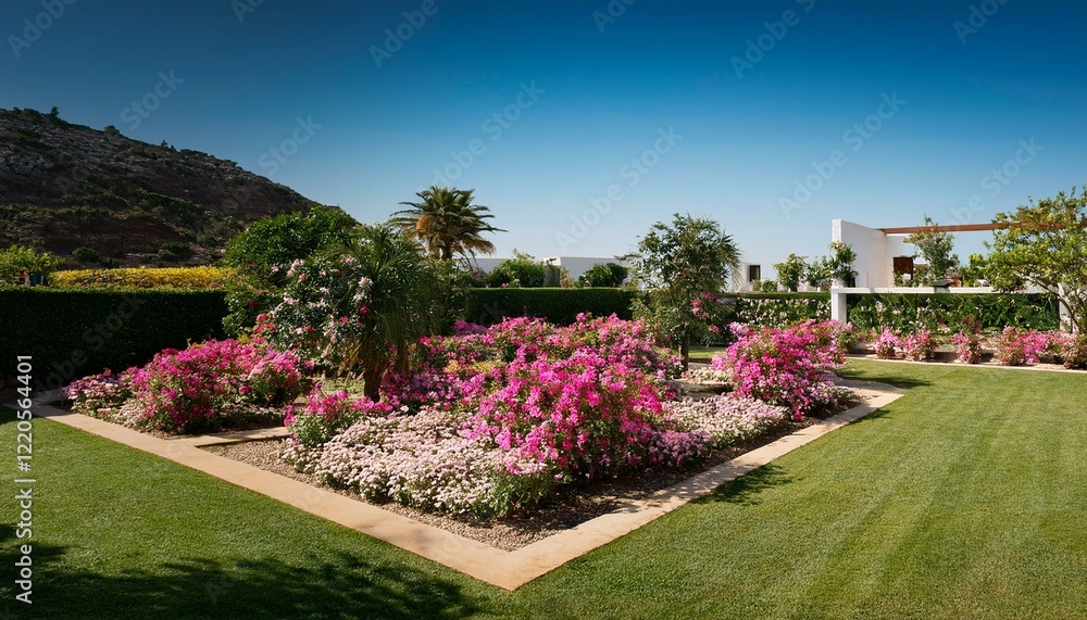 Naklejka premium Radiant Garden at Noon Background