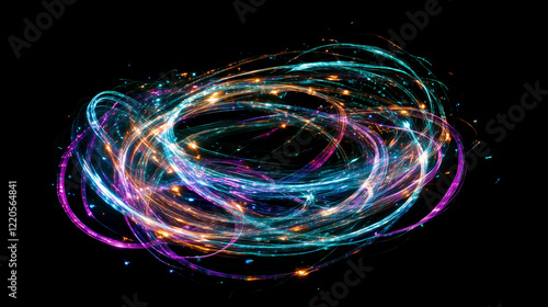 抽象的なカラフルライトが流れる背景