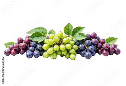 Wallpaper Mural Bunches of green purple and blue grapes with leaves transparent background Torontodigital.ca