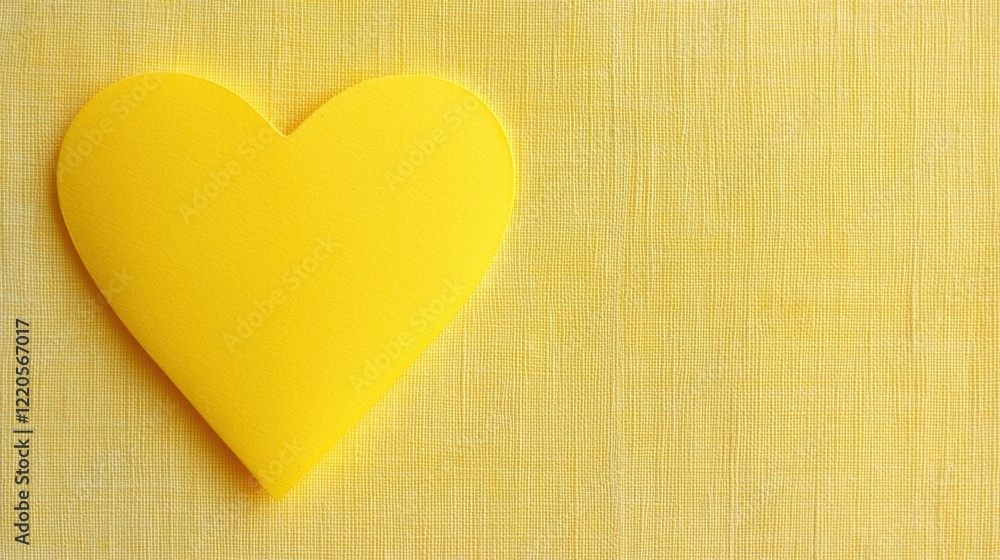 Bright yellow heart shape on a textured yellow background, perfect for conveying love, warmth, and positivity in design projects. Bright yellow heart shape on a textured yellow background, perfect for conveying love, warmth, and positivity in design projects.