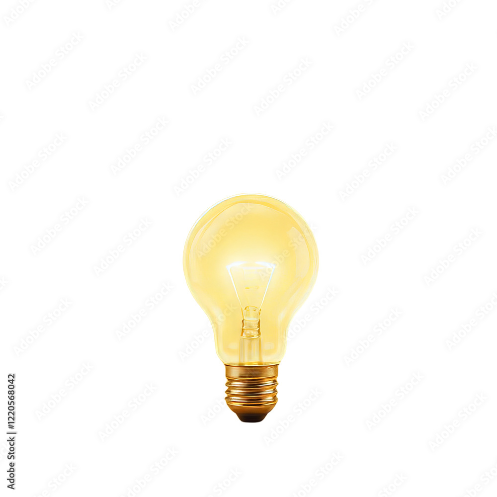 Glowing lightbulb with stars on a transparent background Glowing lightbulb with stars on a transparent background