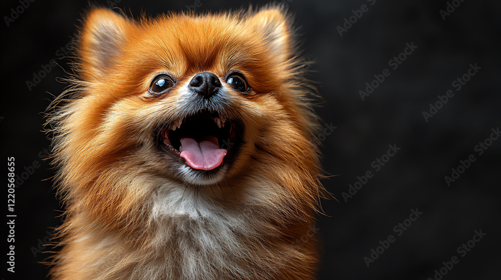 Obraz premium pomeranian standing on hind legs