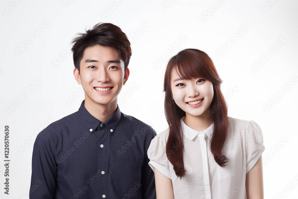 Asian students smiling together on white background, representing diversity, positivity, and collaboration in a university or academic setting. For school. Isolated images. Asian students smiling together on white background, representing diversity, positivity, and collaboration in a university or academic setting. For school. Isolated images.