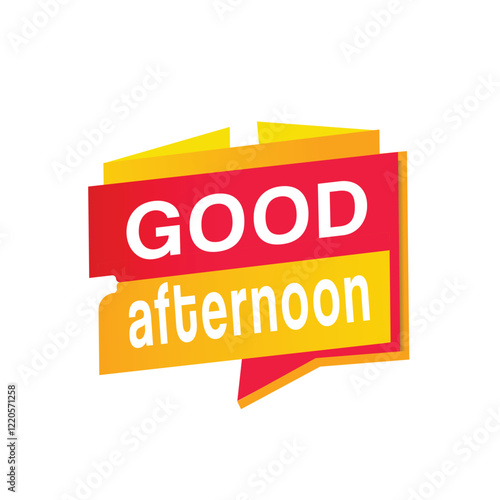 Good afternoon banner vector badge or tag design announcement template. Promotion marketing design element.