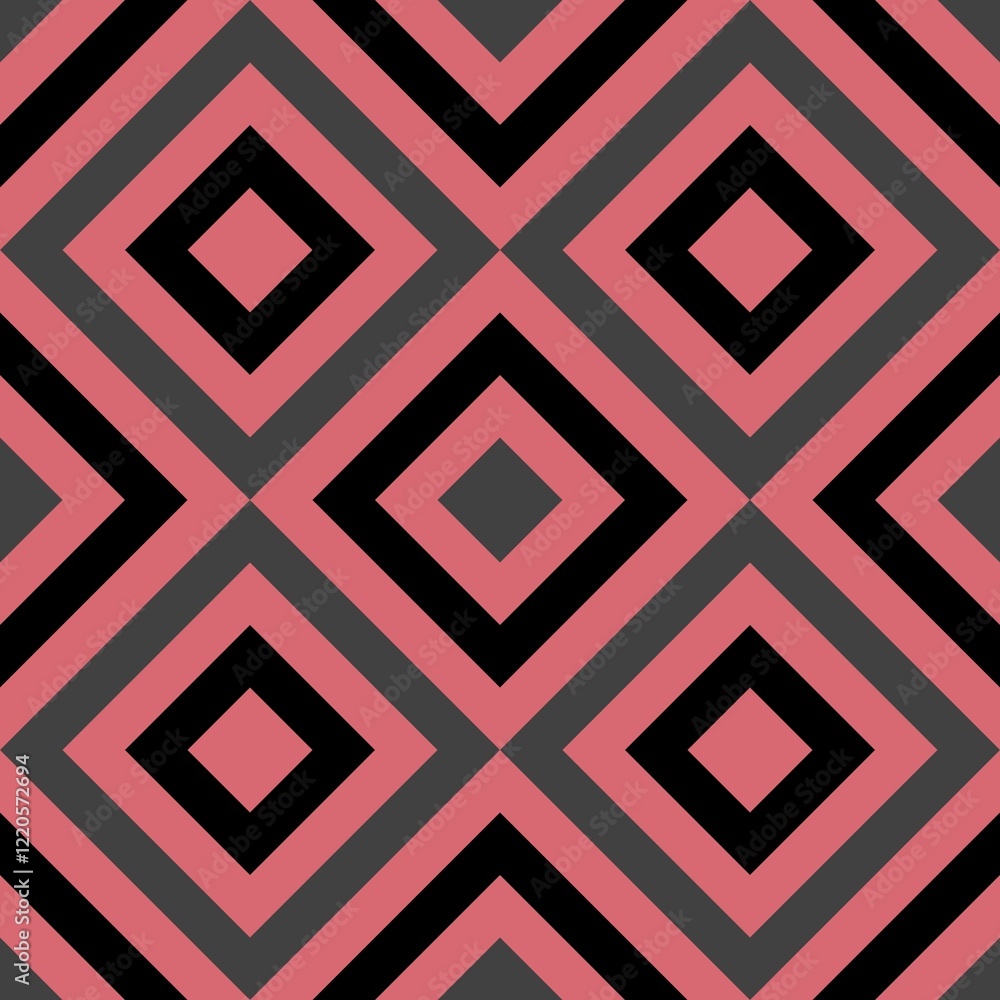 Seamless diamond pattern background in pink, grey, and black. Seamless diamond pattern background in pink, grey, and black.