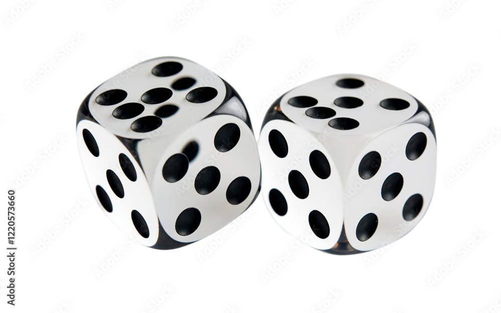 Two Transparent White Dice with Black Dots Isolated on Transparent Background PNG Two Transparent White Dice with Black Dots Isolated on Transparent Background PNG