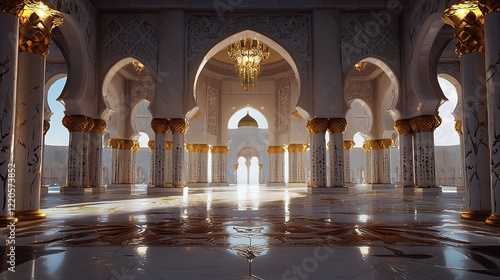 Ramadan Mubarak Islamic Design Mosque and Crescent Moon