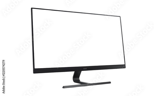Modern Electronic Device with Slim Black Frame and Blank Screen Isolated on Transparent Background PNG