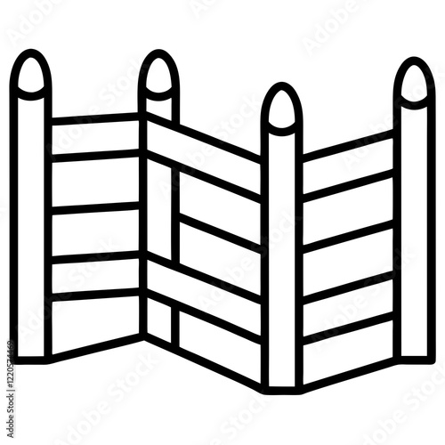 Vintage Fence Line Drawing for Vector Art