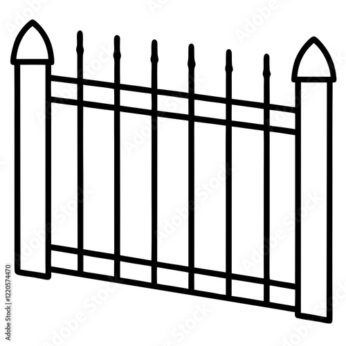 Vintage Fence Line Drawing for Vector Art