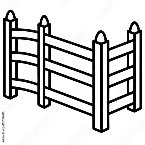 Vintage Fence Line Drawing for Vector Art