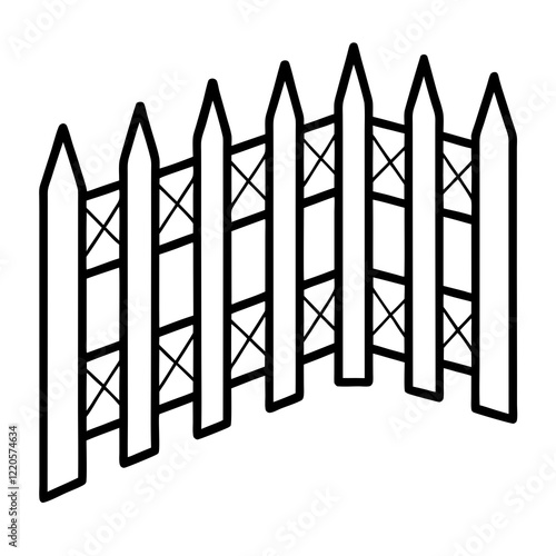 Vintage Fence Line Drawing for Vector Art
