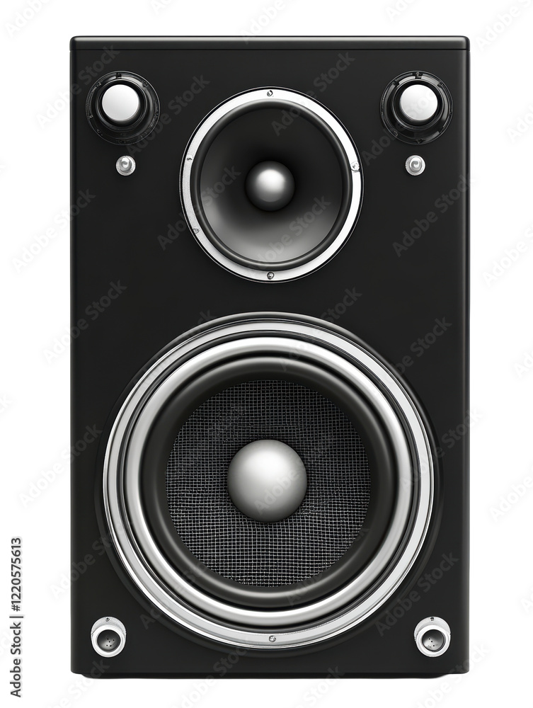 Isolated Black Speaker with Silver Details Isolated Black Speaker with Silver Details