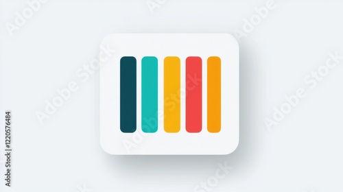 A minimalistic graphic design featuring colorful vertical stripes on a light background, perfect for modern aesthetics.
