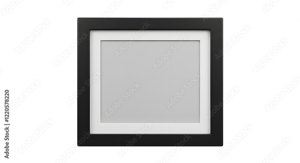 Black Picture Frame Mockup Simple Modern Design isolated on white background. Generative AI Black Picture Frame Mockup Simple Modern Design isolated on white background. Generative AI