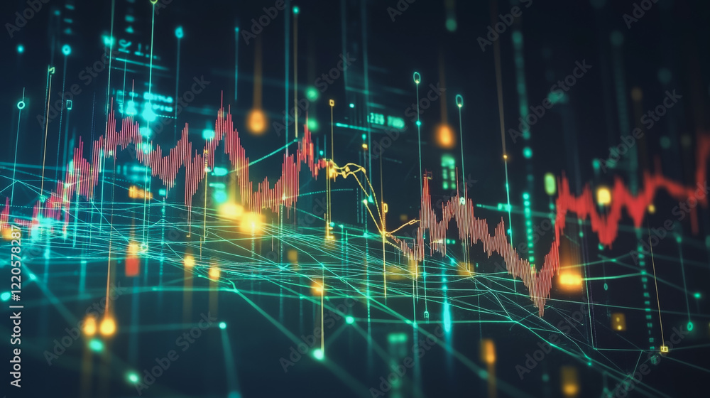 Abstract dark blue background with Colorful charts and graphs with statistics to innovative analyze business potential and forecast future development of companies growth. Abstract dark blue background with Colorful charts and graphs with statistics to innovative analyze business potential and forecast future development of companies growth.