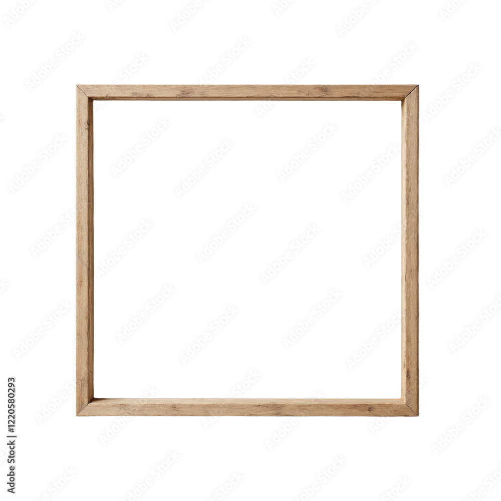 Square wooden frame on textured background, transparent background Square wooden frame on textured background, transparent background