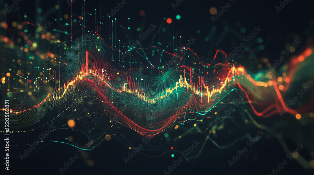 custom made wallpaper toronto digitalAbstract dark blue background with Colorful charts and graphs with statistics to innovative analyze business potential and forecast future development of companies growth.
