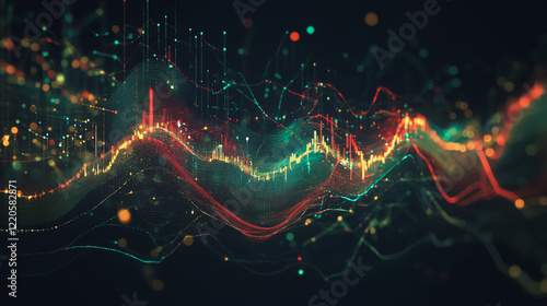 Wallpaper Mural Abstract dark blue background with Colorful charts and graphs with statistics to innovative analyze business potential and forecast future development of companies growth. Torontodigital.ca