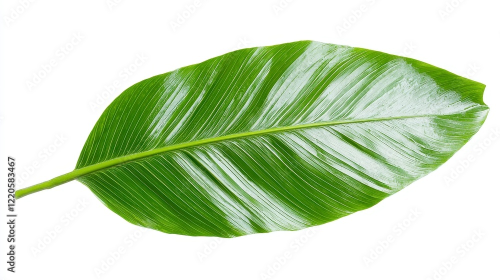 Obraz premium Tropical Palm Leaf Border, an elegant arrangement of fresh green palm tree leaves, showcasing vibrant watercolor textures on a clean white backdrop, perfect for design projects.
