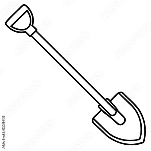 Vintage Shovel Outline Vector