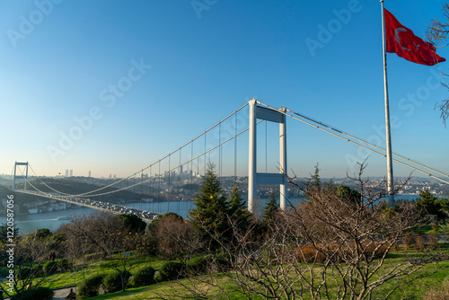 Istanbul Otagtepe Panoromic view. View of the Istanbul Bosphorus from Otagtepe. photo