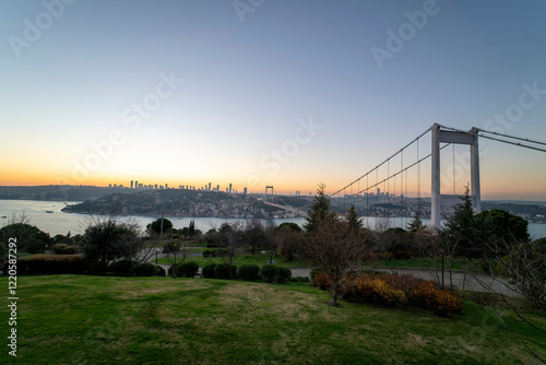 Istanbul Otagtepe Panoromic view. View of the Istanbul Bosphorus from Otagtepe. photo