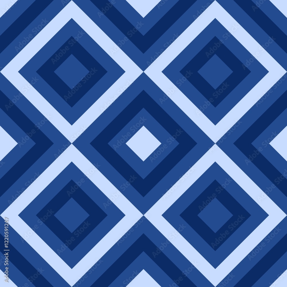 Seamless diamond pattern background in blue. Seamless diamond pattern background in blue.