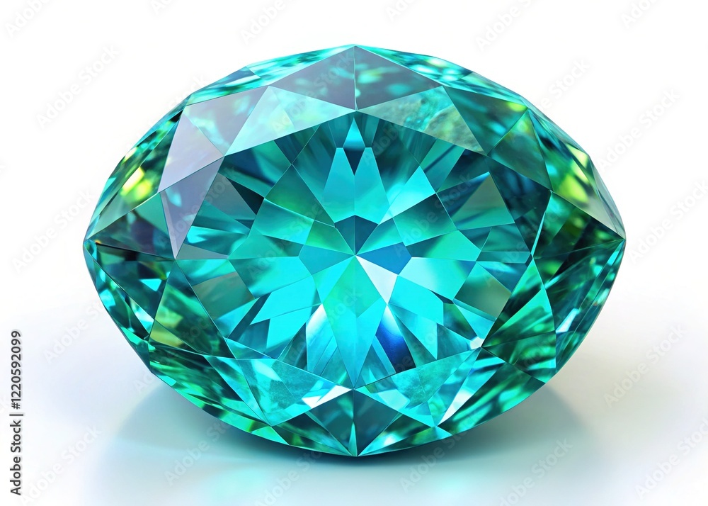 Fototapeta premium Paraiba Tourmaline Gem on White Background - High Resolution Image