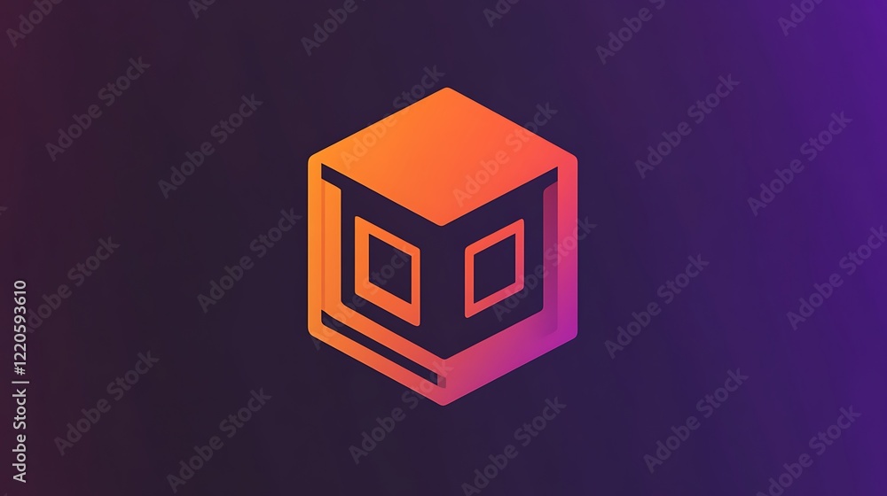 Abstract Orange Hexagon Shape Design with Inner Squares Abstract Orange Hexagon Shape Design with Inner Squares