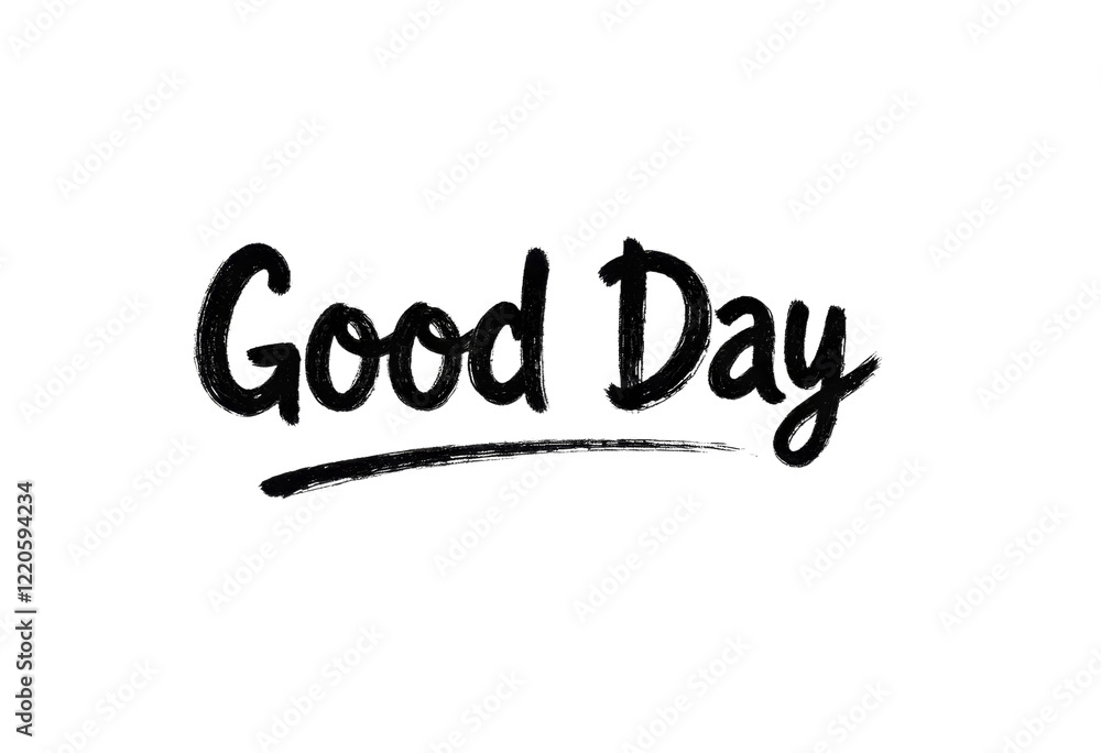 Good Day text with a line under it, black and transparent background Good Day text with a line under it, black and transparent background