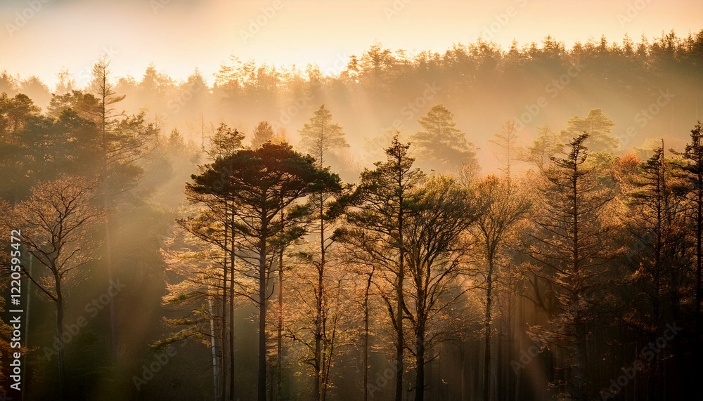 Fototapeta premium Minimalist Woodland Morning Background