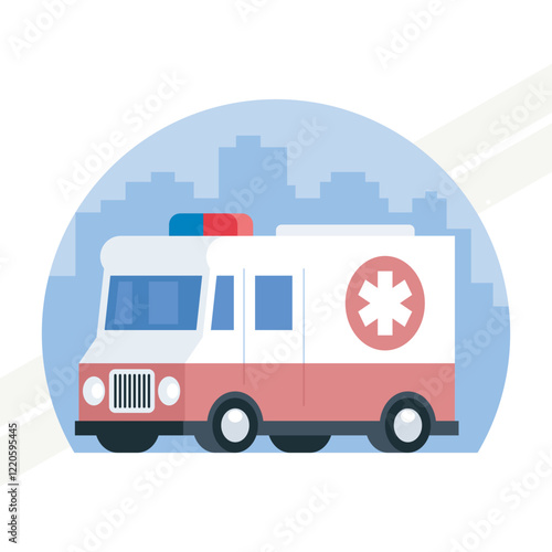 A vector illustration of an ambulance representing emergency medical services