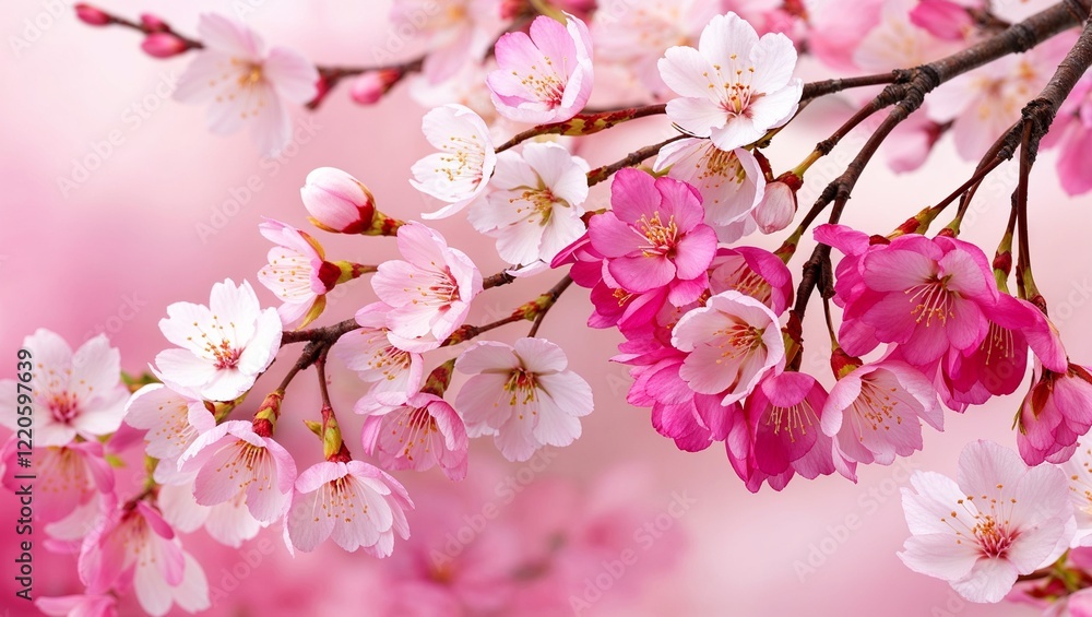Fototapeta premium Delicate pink cherry blossom flowers