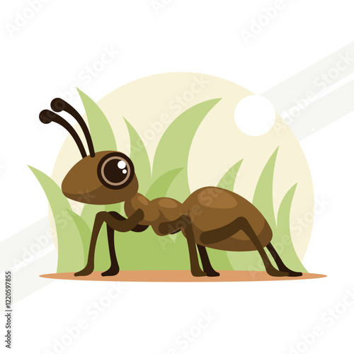 An illustration of an ant insect representing nature and small creatures