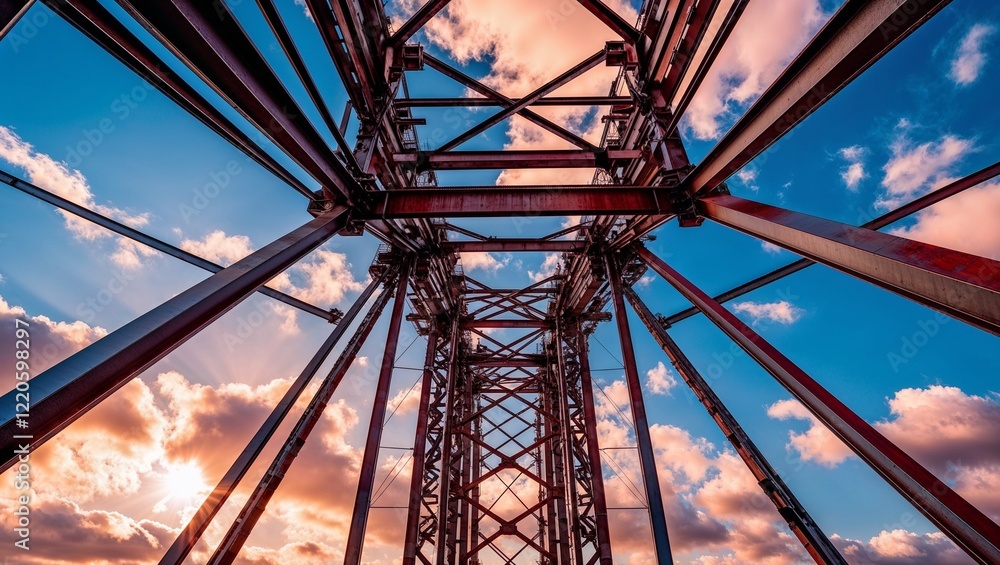 Fototapeta premium Dramatic Steel Construction Perspective