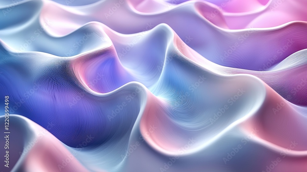 Obraz premium Abstract Pastel Waves Digital Art Design
