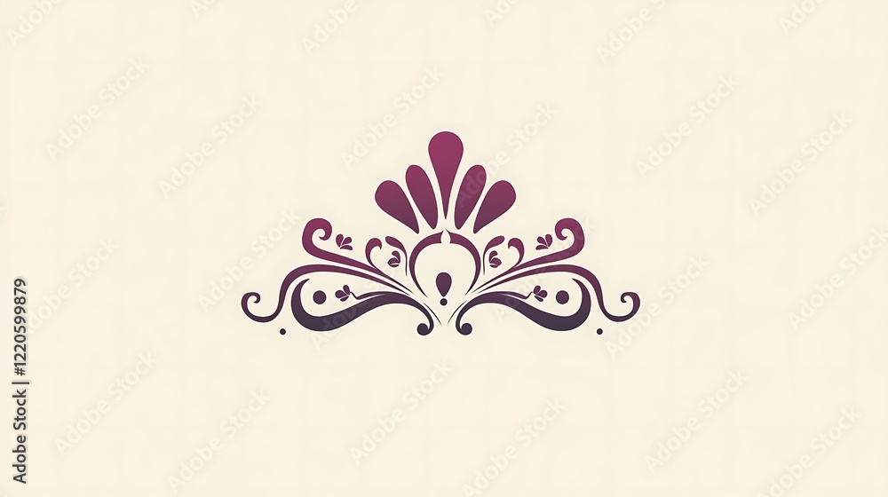 Obraz premium Elegant Purple Floral Crown Design Illustration