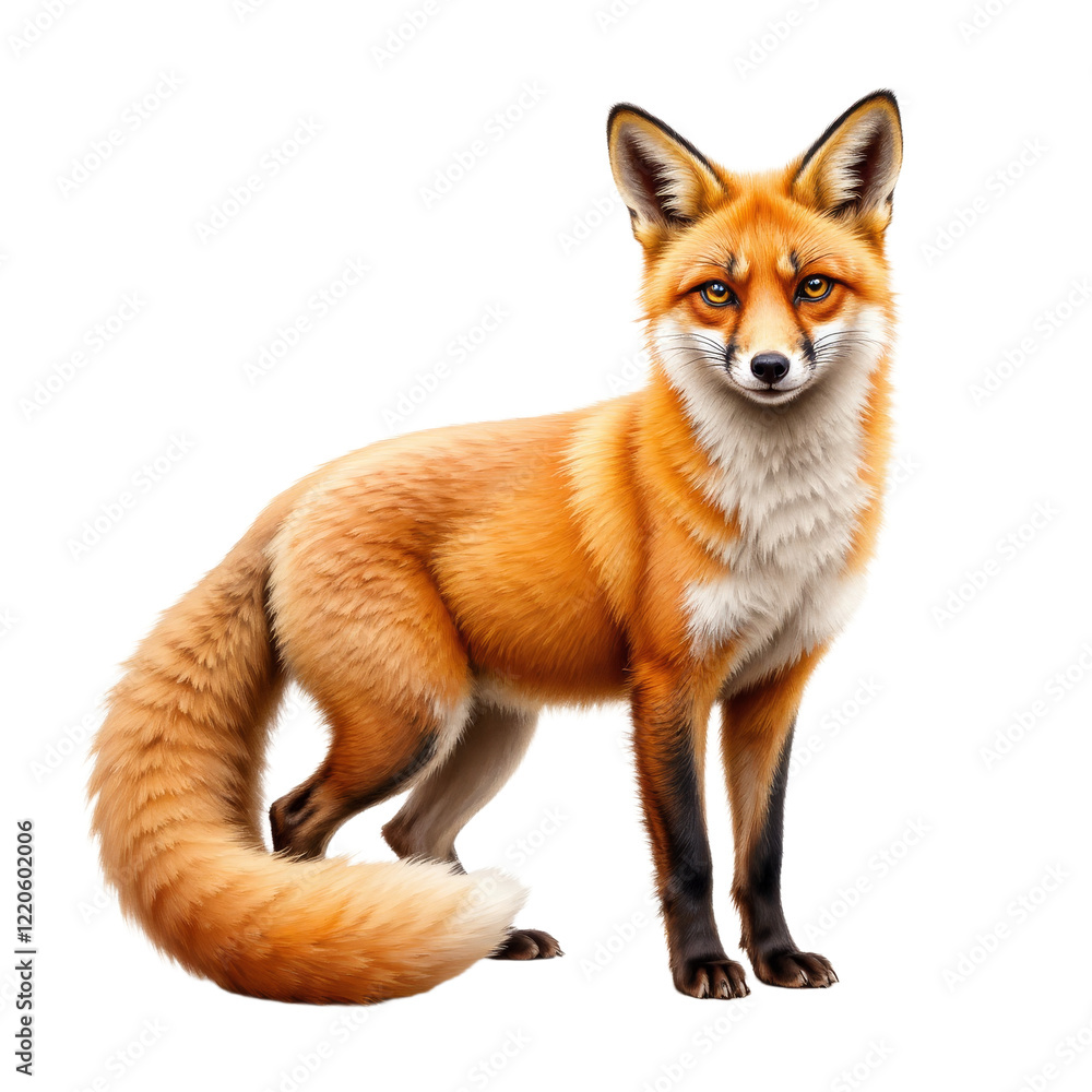 Fototapeta premium Red fox with transparent background