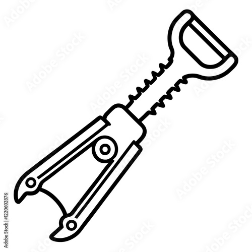 Classic Corkscrew Line Art Illustration