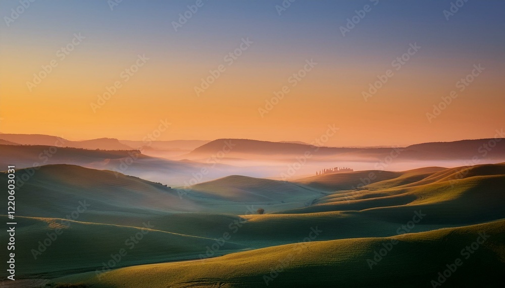 Obraz premium Peaceful Valley Landscape Background