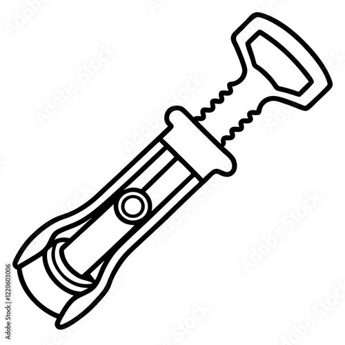 Classic Corkscrew Line Art Illustration