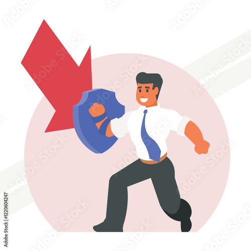 An illustration representing the concept of bankruptcy protection and legal measures