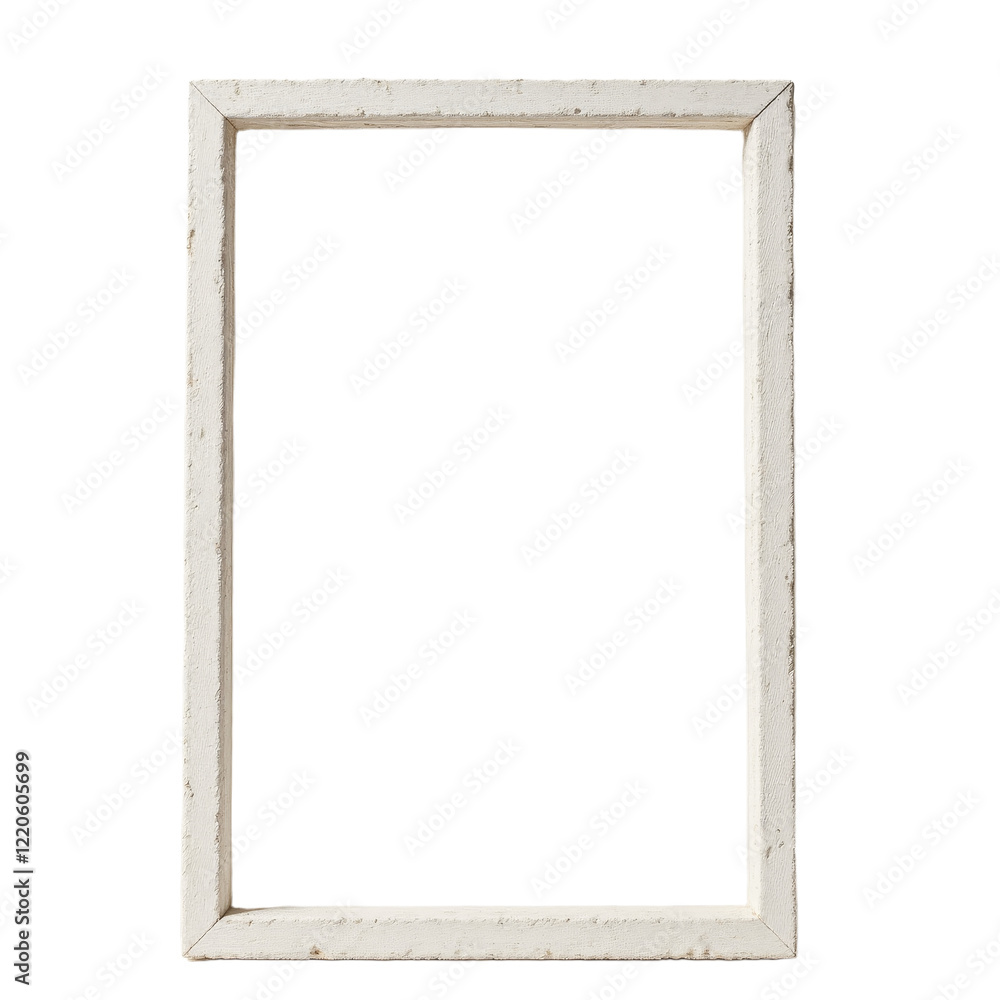 White rough wood frame with transparent background White rough wood frame with transparent background