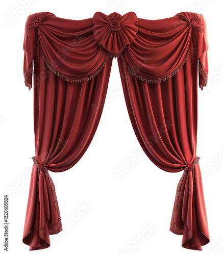 red curtain isolated on white