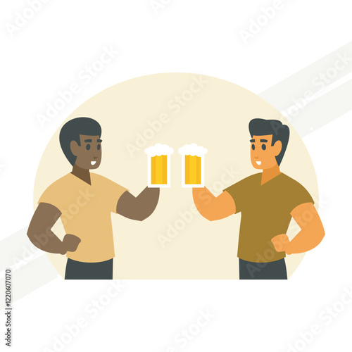 An illustration of a beer festival representing celebration and socializing