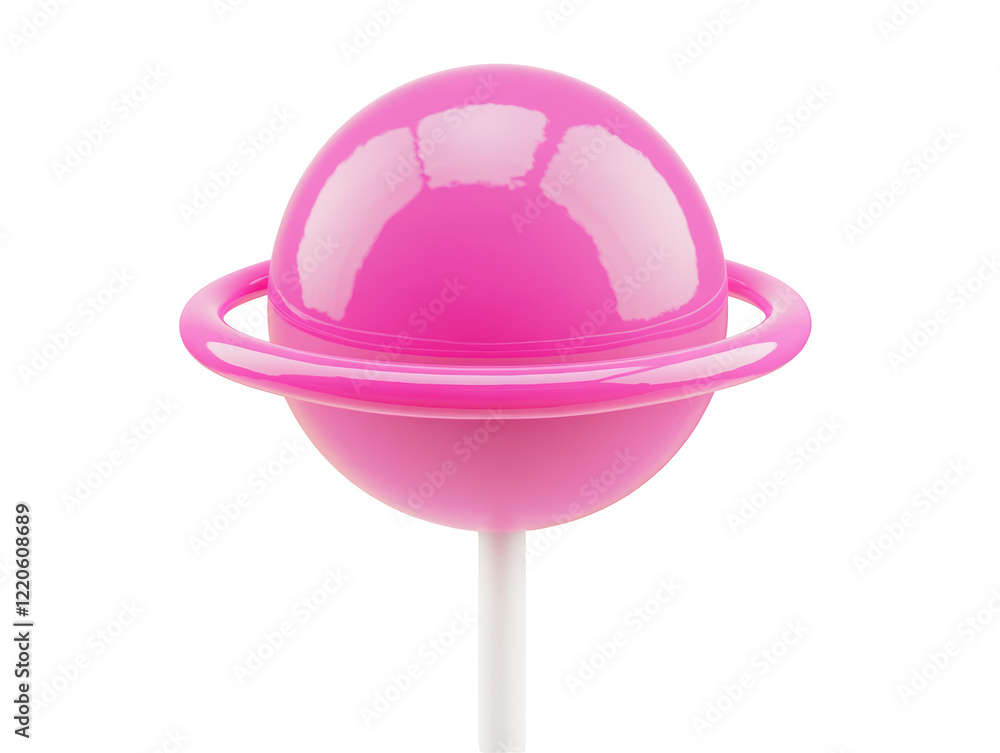 Isolated Pink Lollipop on a Stick Isolated Pink Lollipop on a Stick